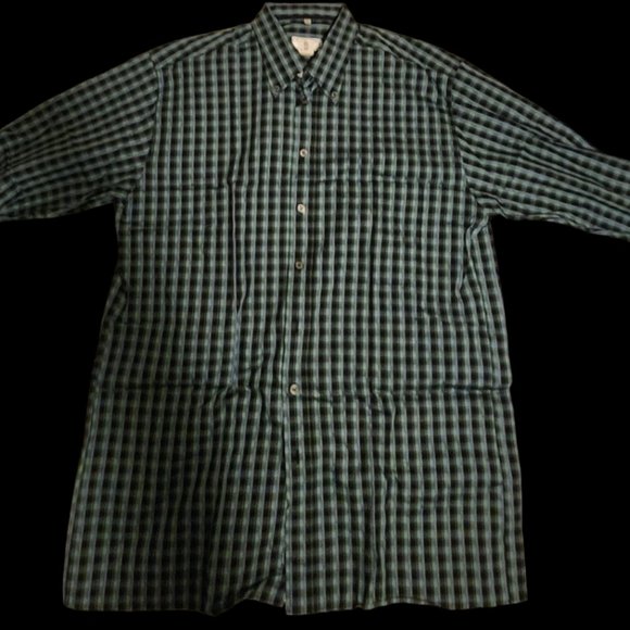 Georg Roth Germany Men's Green and Black Button-Down Shirt (Size L) - Picture 1 of 3
